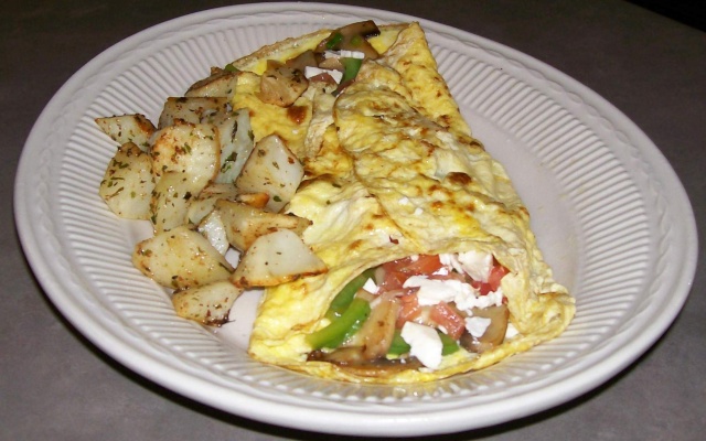 Omelette champignons, épinards et Feta Omelet15