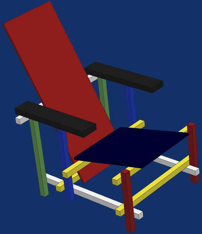 La chaise rouge et bleue de Rietveld