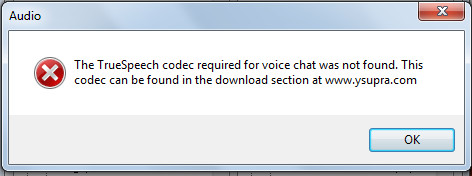 Y supra Voice error WINDOWS 7 Vc10