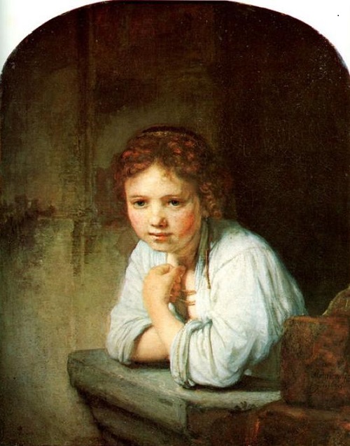 Muchacha apoyada en la Ventana-Rembrandt Rembra11