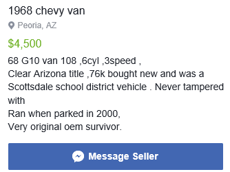 68 Chevy Van - Peoria, AZ - $4500 68chev10