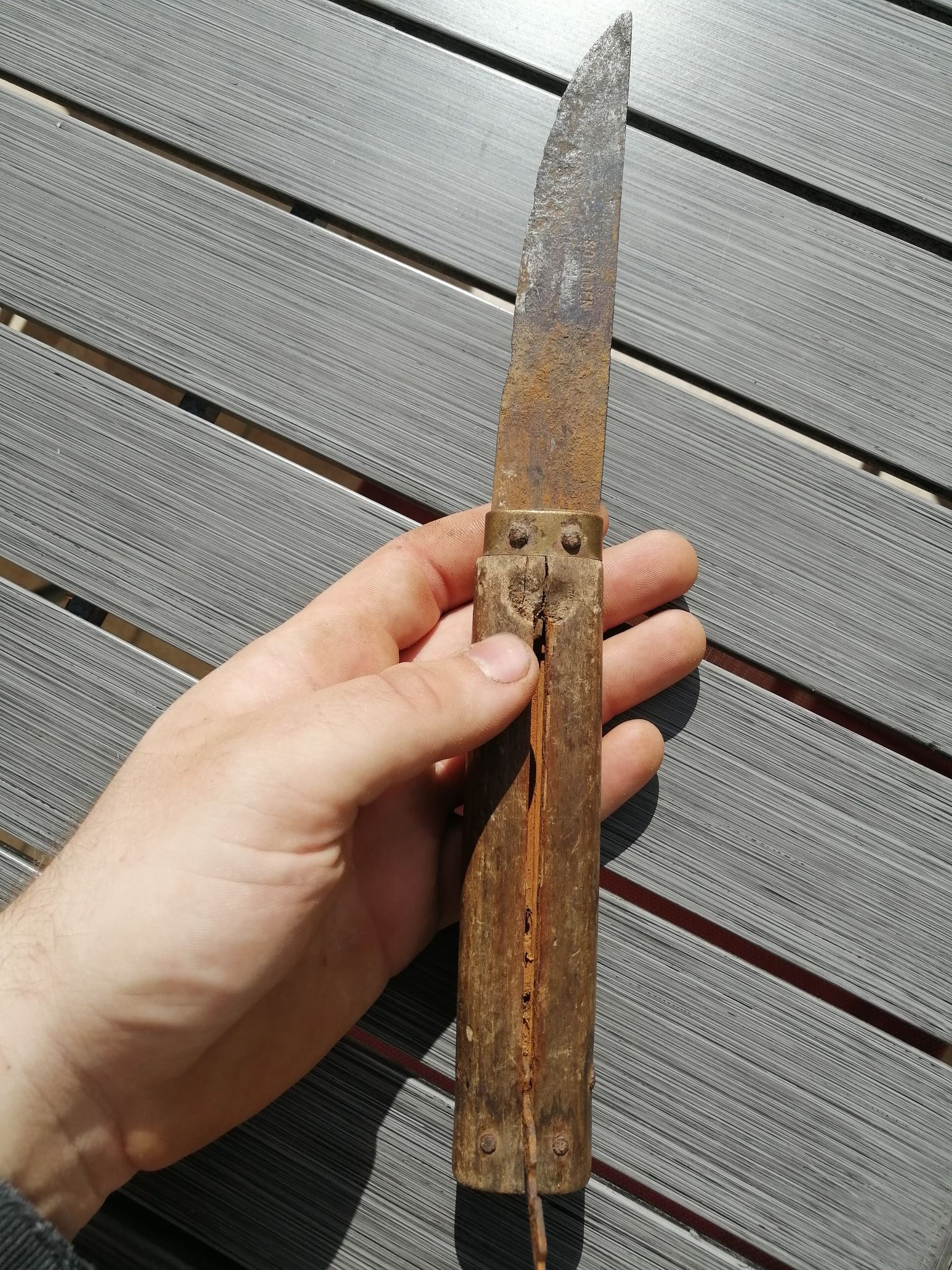 couteau a cran ancien marquage solingen germany 18361010