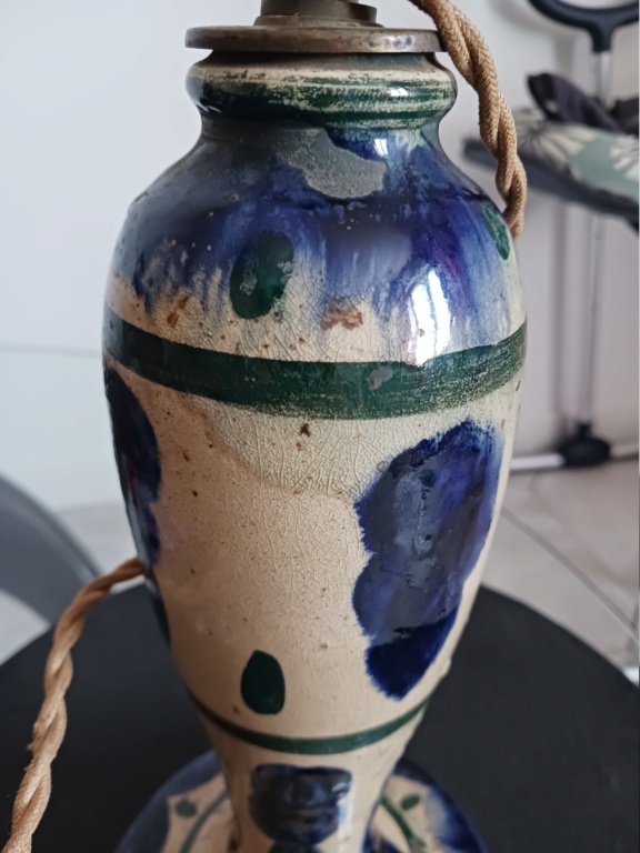 Ancien pied de lampe en céramique Valauris atelier à déterminer ? 20230813