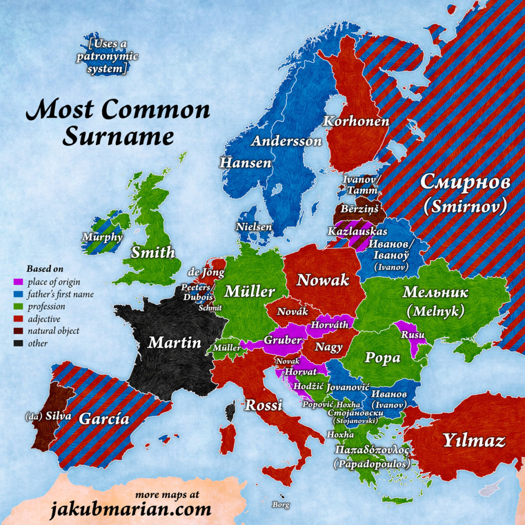 L’origine des noms de famille en Europe Nom10