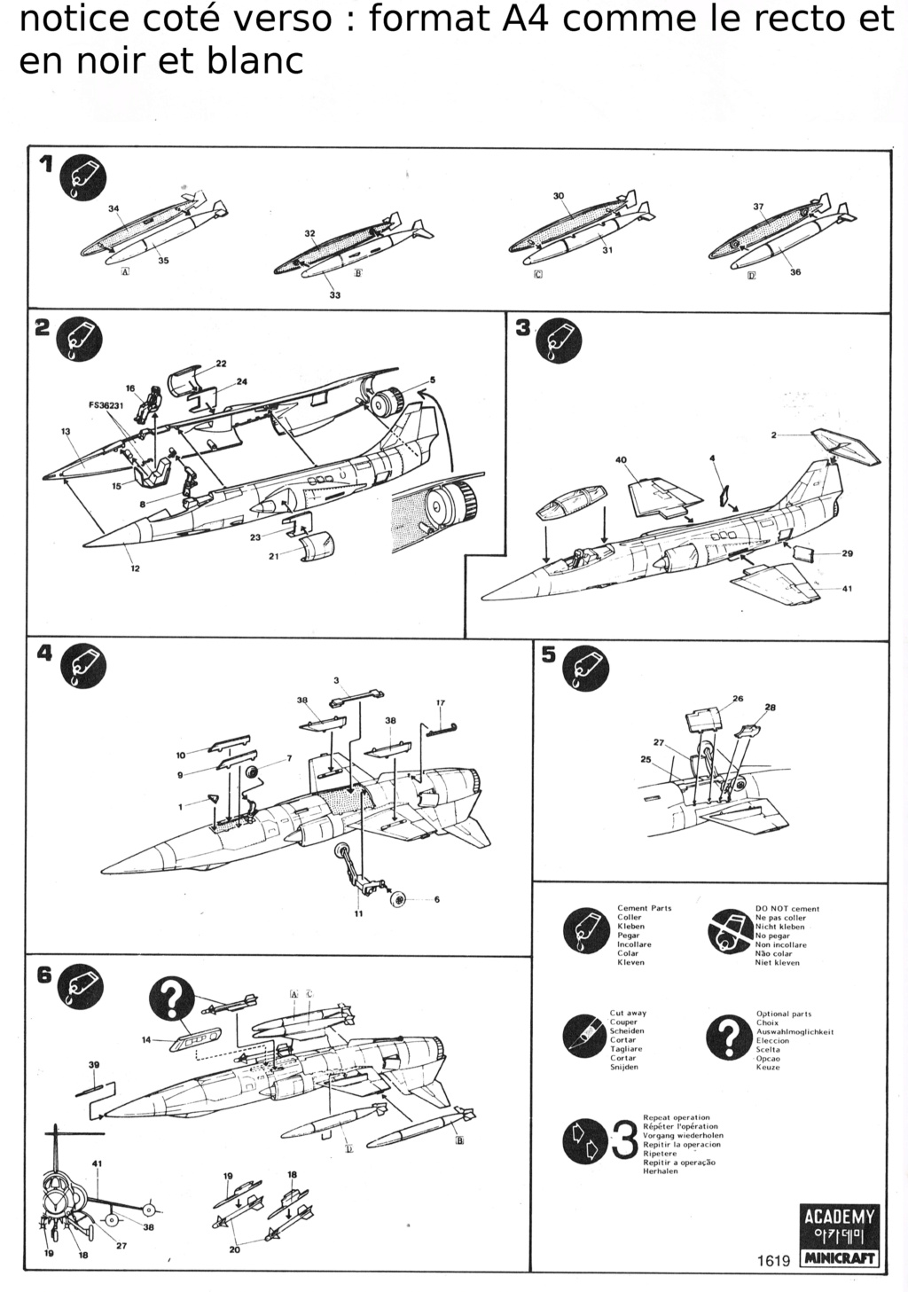 [ACADEMY] LOCKHEED F 104 G STARFIGHTER 1/72ème Réf 1619  Cci28112