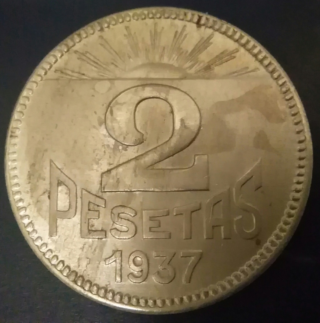 2 pesetas de 1937. Guerra Civil. Consejo de Asturias y León. Img_2271