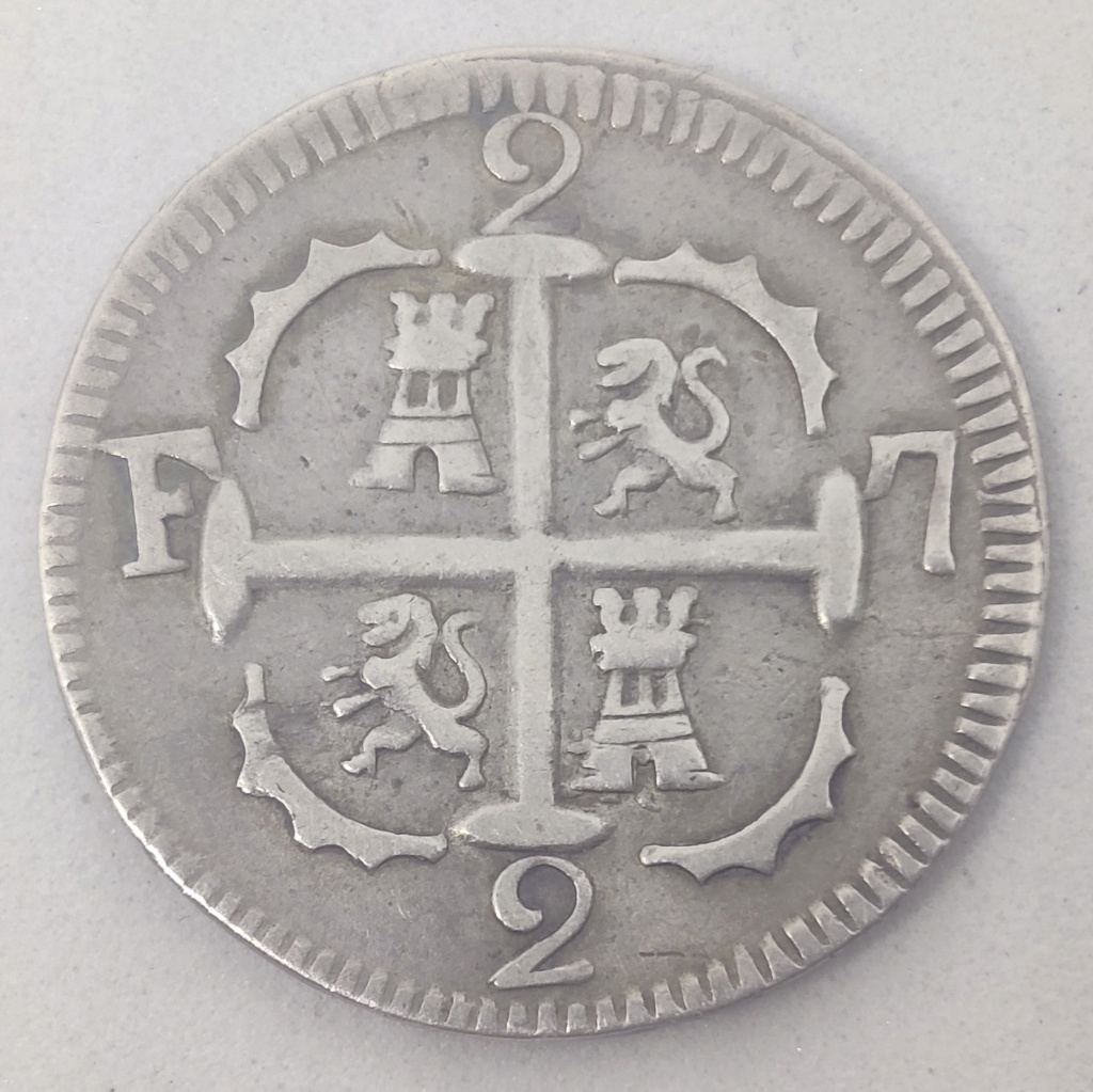 2 reales 1820 Caracas de Fernando VII  Cay15510