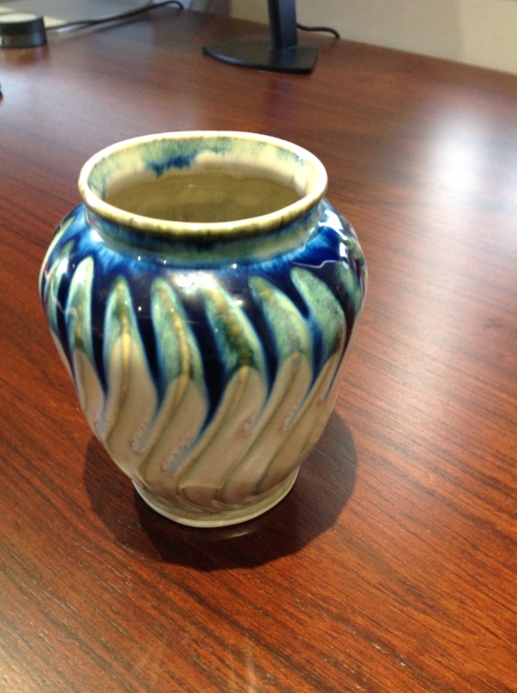 Blue glazed pot. Img_1921
