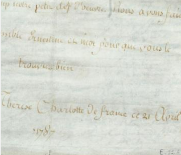 Lettre de Madame Royale à la duchesse de Polignac Zducre26