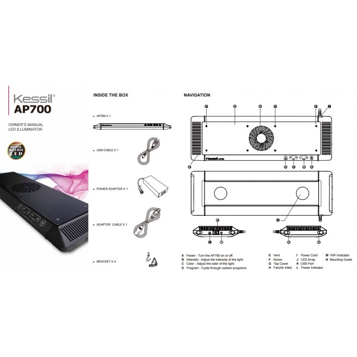 Lampu Kessil led aquarium light AP700 (wifi connection) 14010