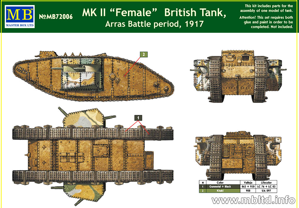 [MASTER BOX] Tanks anglais MK II "Female"  Réf MB72006 + MK I réf. MB72001 6625_210