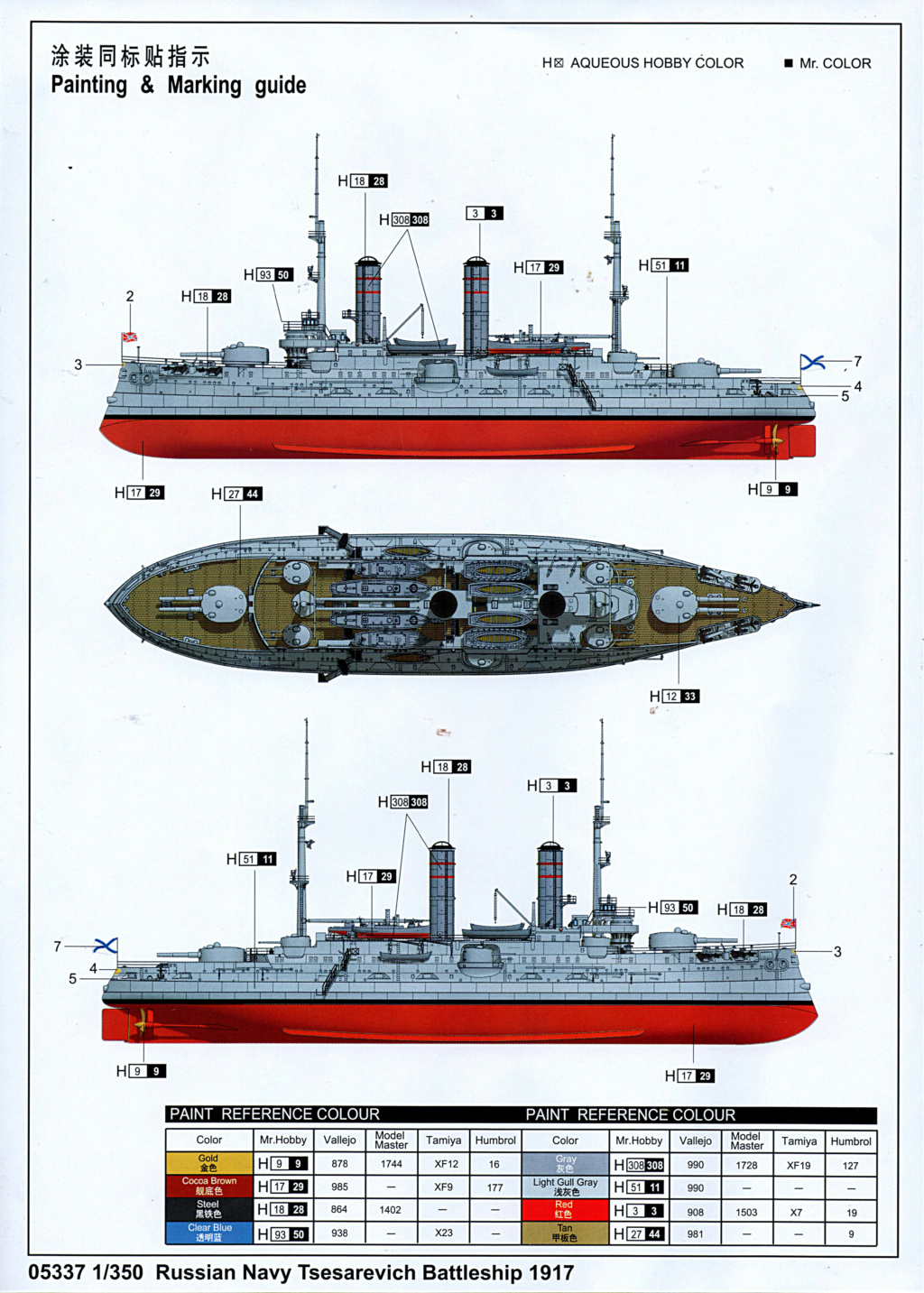 [TRUMPETER] Russian Navy Tsesarevich Battelship 1917 1/350ème Réf 05337 Page_315