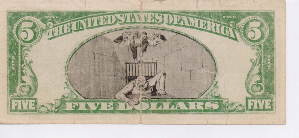 EE.UU. 5 dolares Abraham Lincoln ayuda. 00214