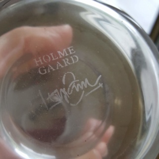 Holmegaard clear vase with mystery signature? - Louise Campbell 20190210