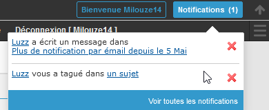 Plus de notification par émail depuis le 5 Mai 1317