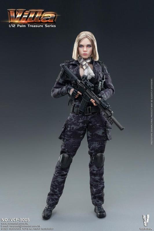 NEW PRODUCT: 1/12 Verycool VCF-3005 Black MC Camouflage Women Soldier Villa 0724