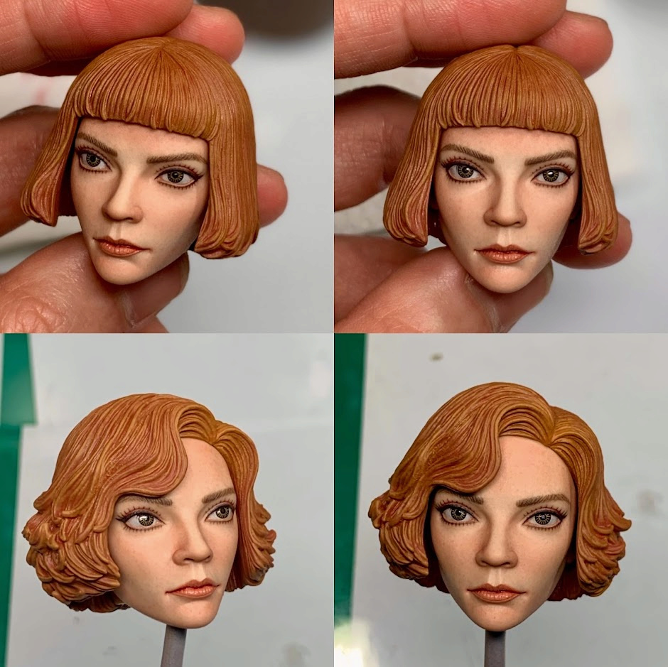 [[[ Sculpt4eveR ]]] the queen's gambit - Beth Harmon - Anya Joy (curls/ bangs/ bald painted head) Beth10