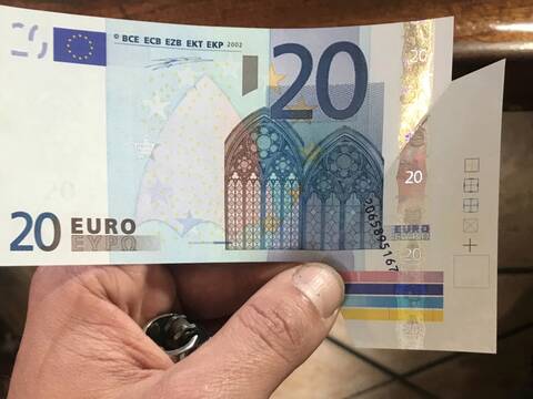 Billete de 20 Euros , el billete más falsificado, Countermatic