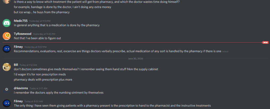 [FEATURE REQUEST] Make it clear in the UI which treatment will the doctor do himself for the patient, and which has to be purchased from the pharmacy Fix_tr10