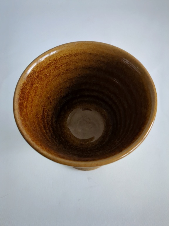 Brown goblet gloss top matt base, tree mark - Coxwold Pottery  17057516