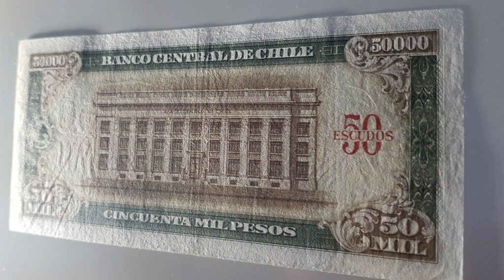 50 Escudos Chile, validados sobre 50.000 pesos. 1960-1 20210224