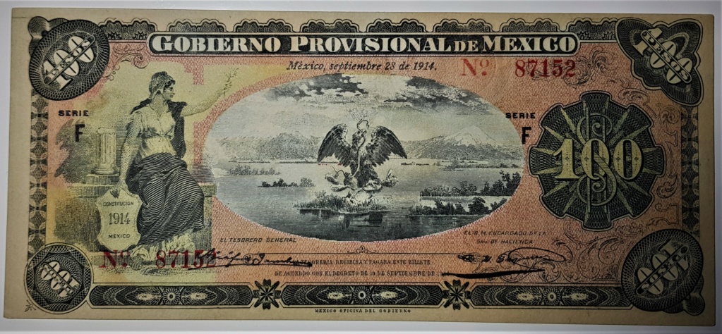 100 Pesos Mexicanos de 1914 Sin Revalidar (Gobierno Provisional) 20210557