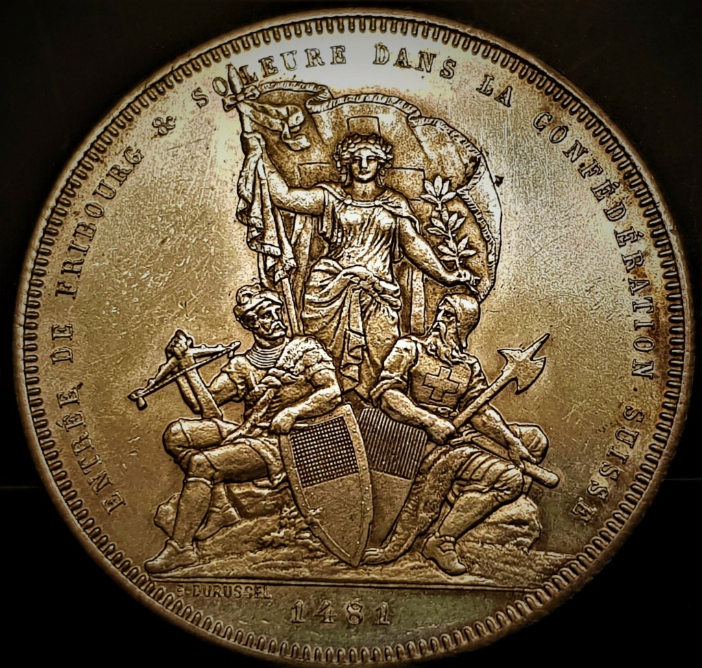 Suiza 5 francos de 1881, Festival de tiro de Friburgo 20220132