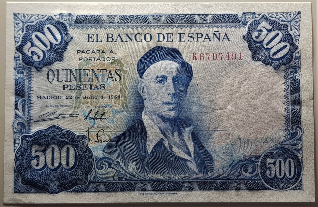 Ignacio Zuloaga y las vistas a Toledo, 500 pesetas de 1954 20220164