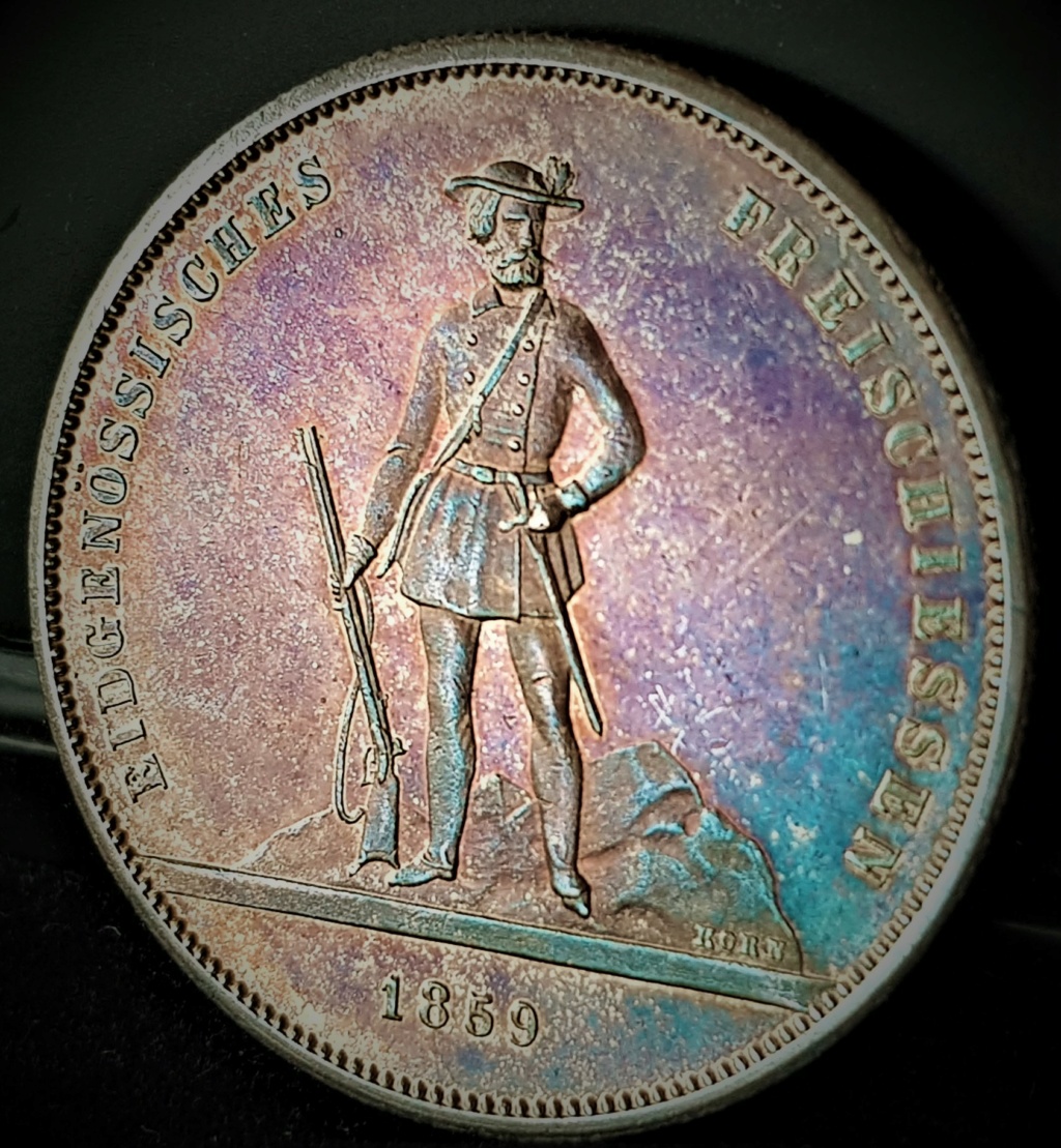 Suiza 5 francos de 1859, Festival de Tiro de Zurich 20220172