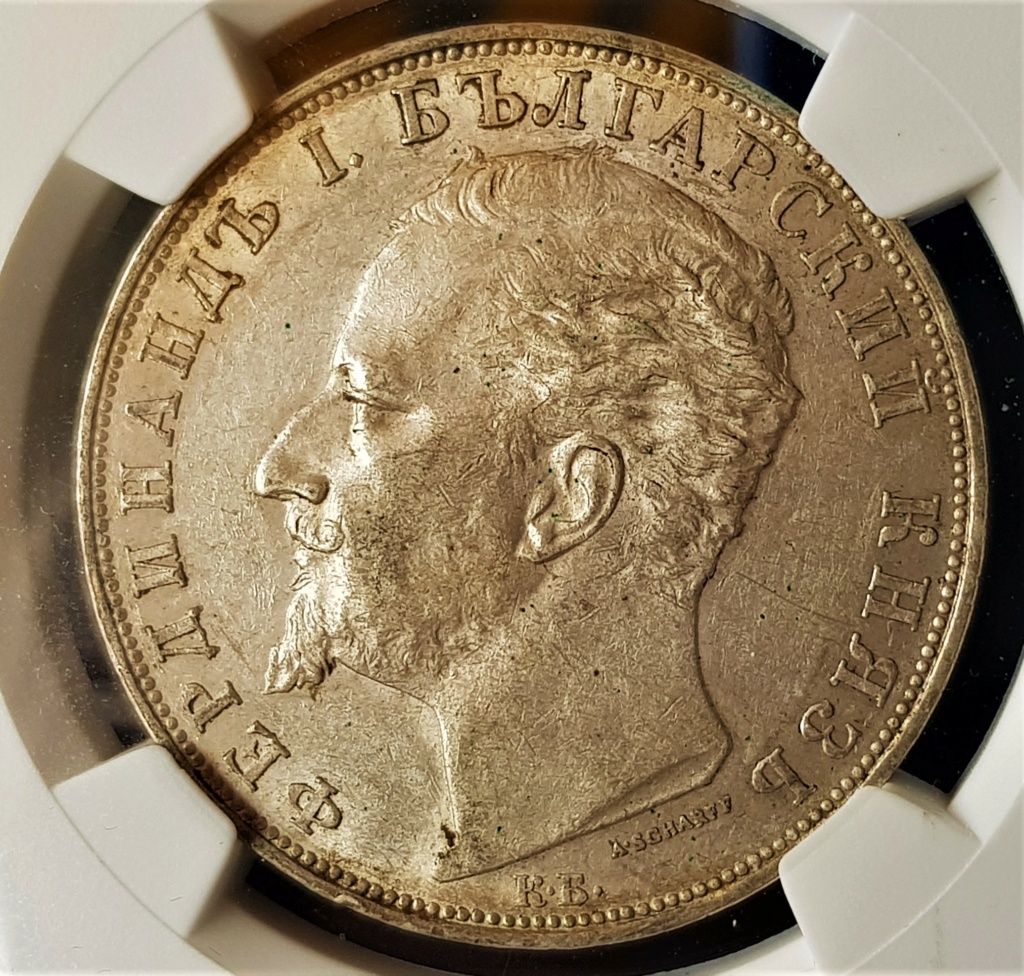 Bulgaria, 5 Leva de 1894 del príncipe Fernando I 20221210