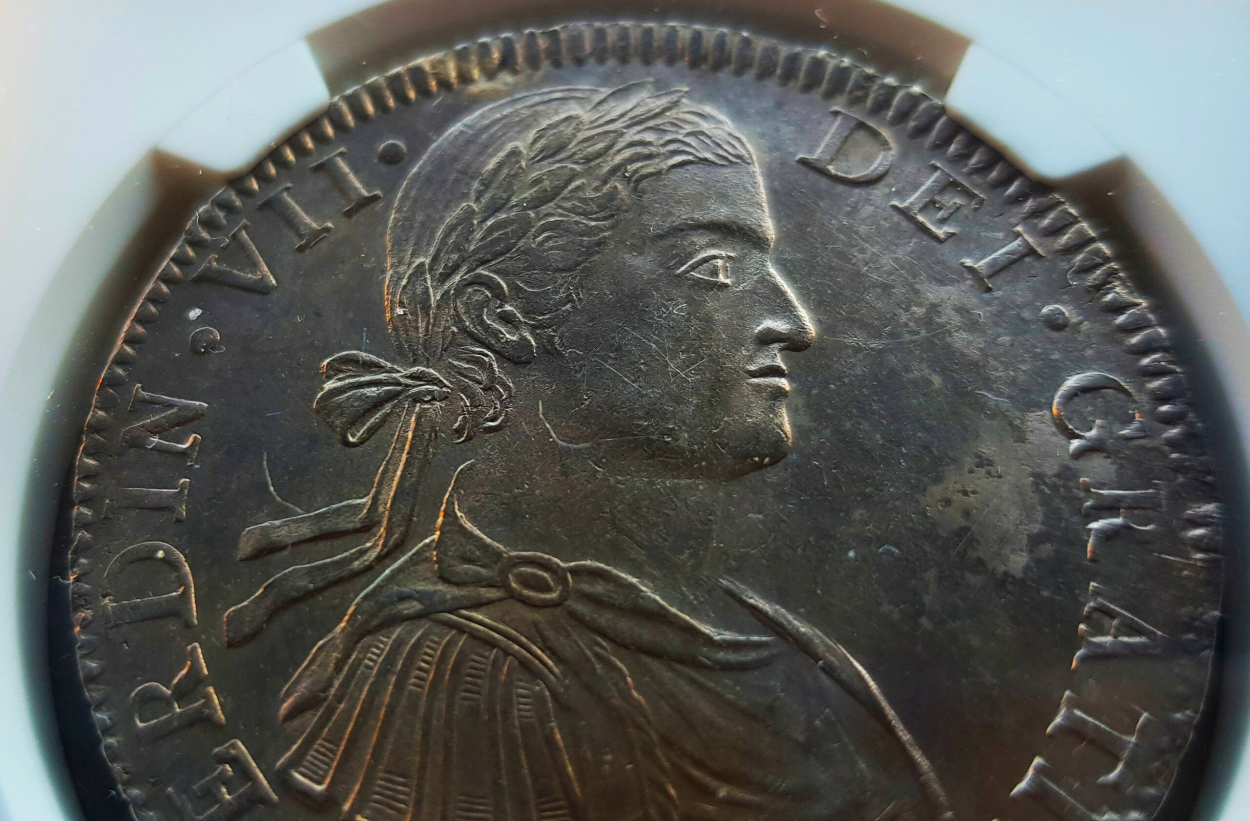 Fernando VII, 8 Reales de 1809 Mo TH, Busto Imaginario 20240120