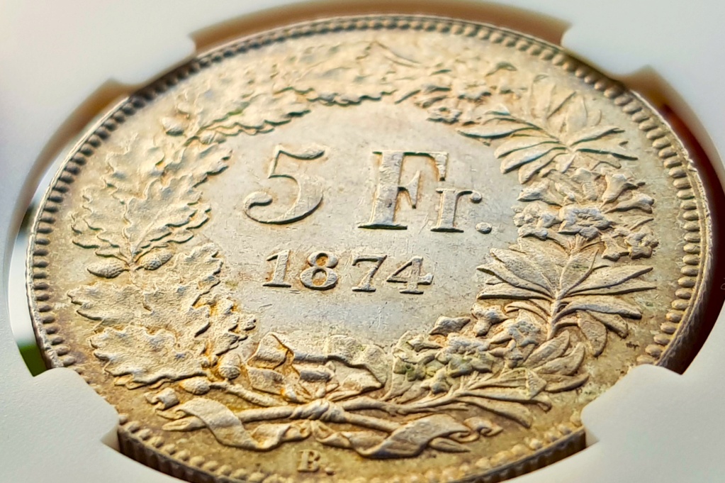 Suiza, 5 Francos de 1874 B. La Belleza de Helvetia sentada 20240221