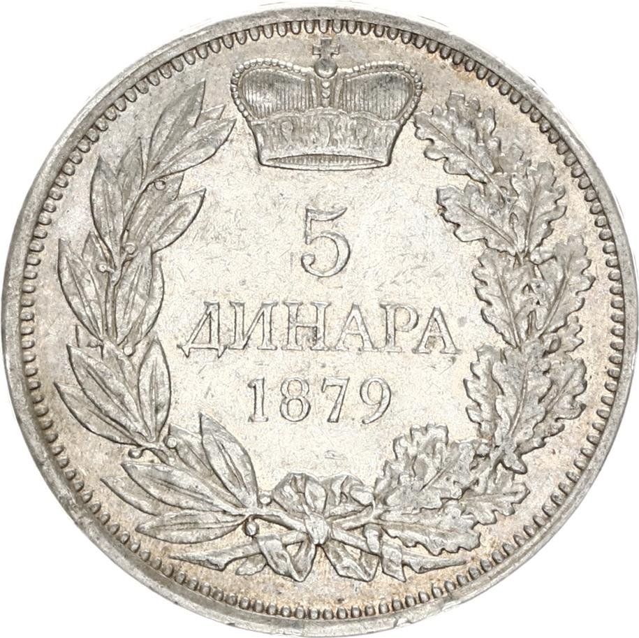 SERBIA 5 Dinara Milan Obrenovich IV 1879 Serbia10