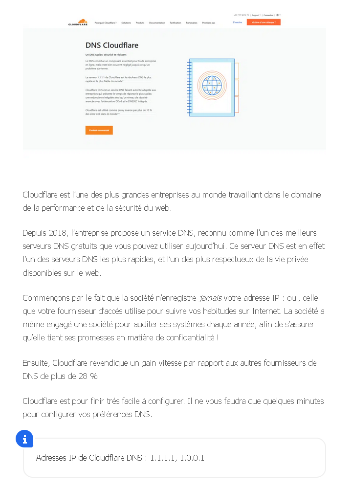 DNS - En changer pourrait sans doute vous rendre service... Cloudf10