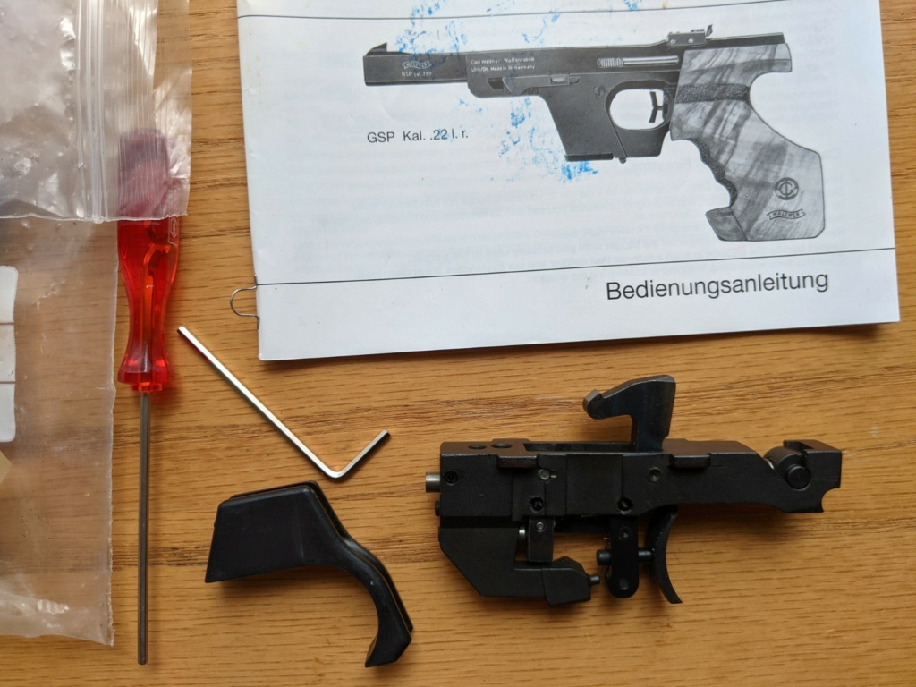 SOLD: Walther GSP two stage trigger assembly – 1360g – Walther part number: 248 44 04. Price drop to $200 Pxl_2013