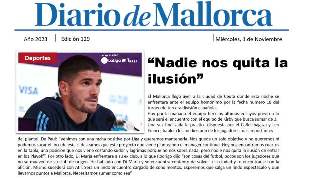 Diario de Mallorca - De Paul "Nadie nos quita la ilusion" 12910