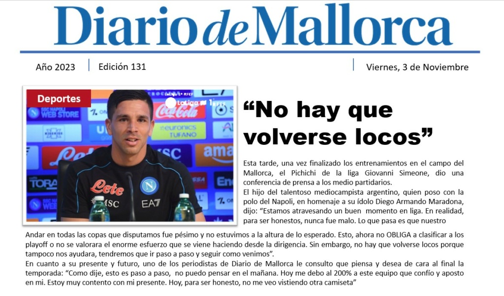 Diario de Mallorca - Simeone "No hay que volverse locos" 13110