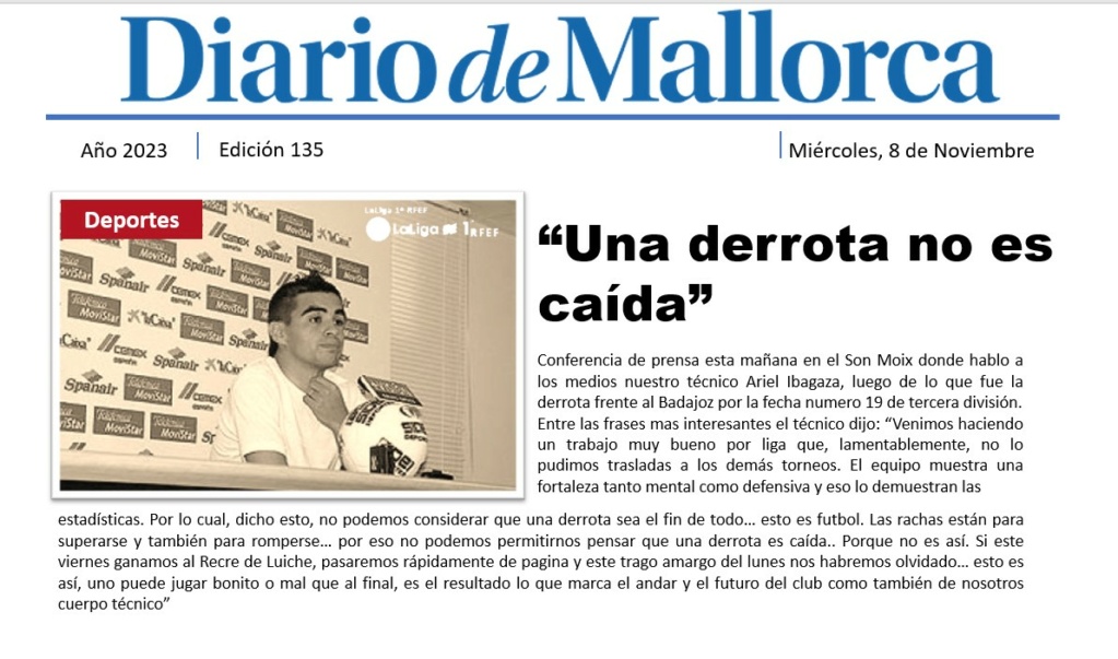 Diario de Mallorca - Ibagaza "Una derrota no es caida" 13510