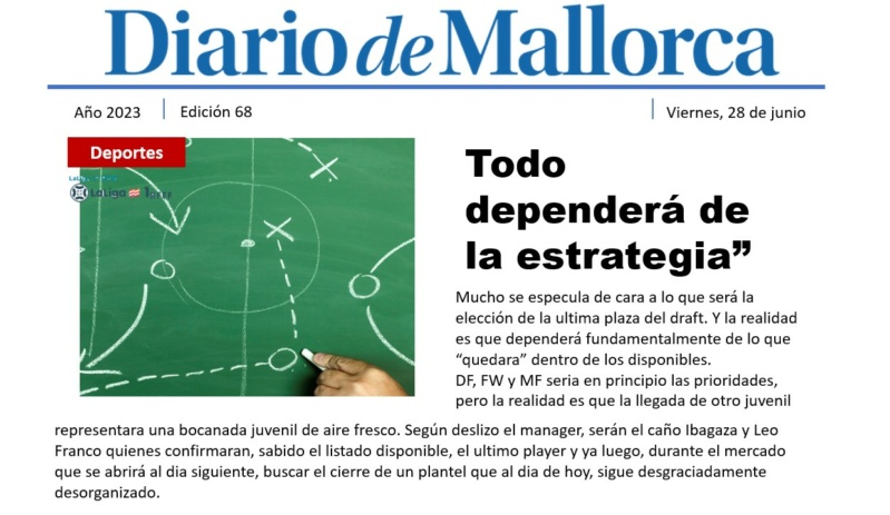 Diario de Mallorca - "Todo dependera de la estrategia" 6810