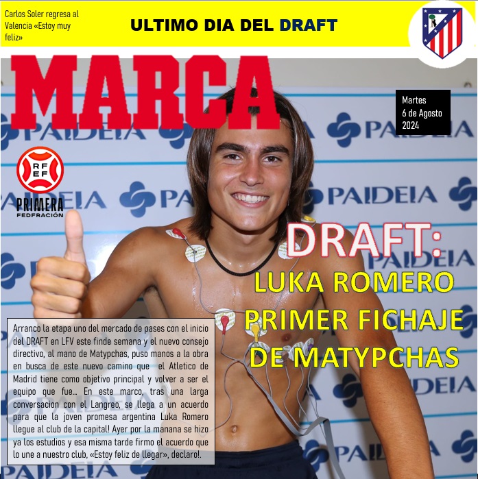 Diario MARCA: Luka Romero primero fichaje de Matypchas 710