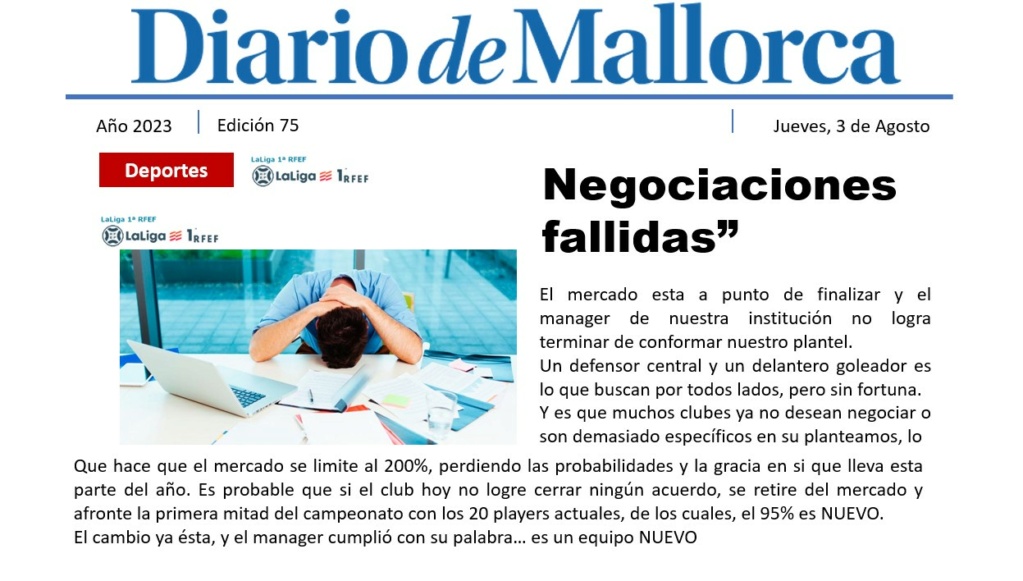 Diario de Mallorca - "Negociaciones fallidas" 7510