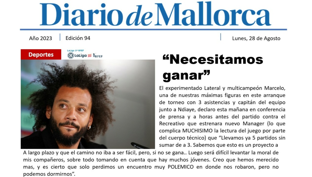 Diario de Mallorca - Marcelo "Necesitamos ganar" 9410