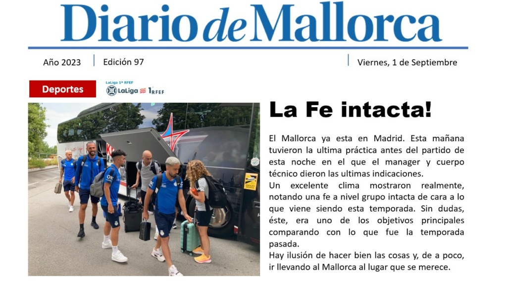 Diario de Mallorca "La fe intacta!" 9710