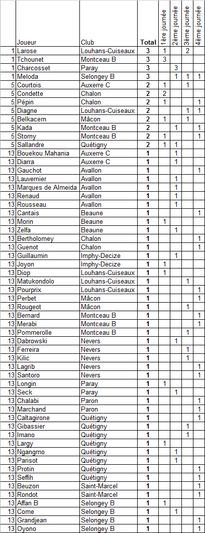 Meilleur buteur du championnat Buteur14