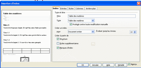 Créer un index dans le traitement de texte OpenOffice Insert11