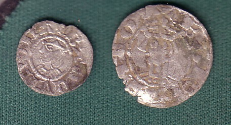 Dinero de Jaime I y un óbolo de Jaime II (de Barcelona) Vellon10