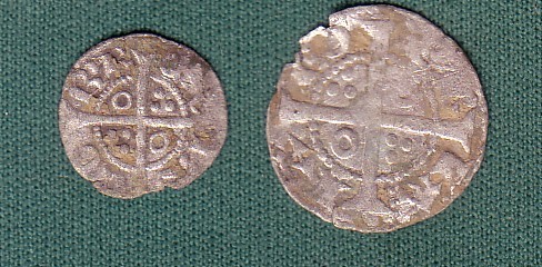 Dinero de Jaime I y un óbolo de Jaime II (de Barcelona) Vellon11