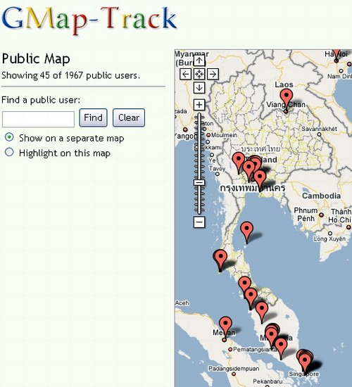 gps  -  gmap track (java phone) Track110