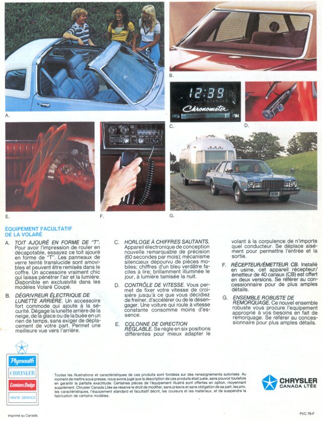 Brochure Mopar en francais 1978vo17
