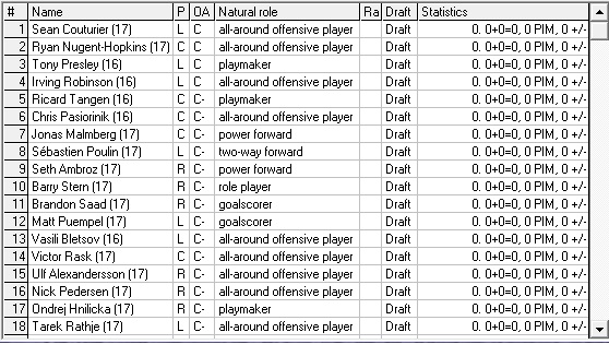 draft liste  (avant le début de la saison) jva mettre la liste a jour quand jva avoir les saves a jour Draft110
